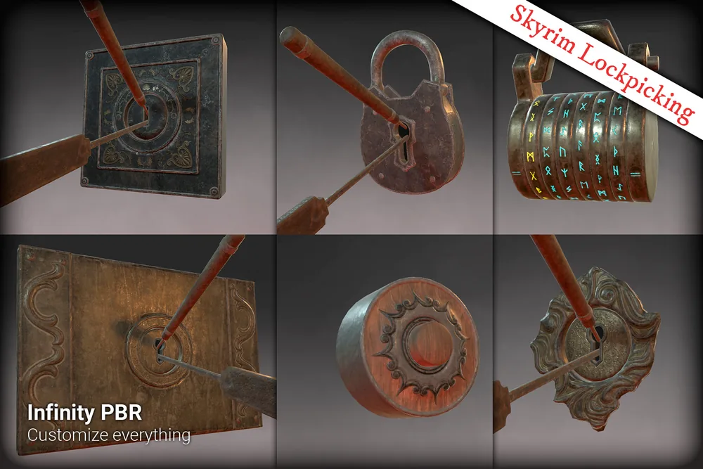 Lockpicking – Key locks, Padlock, and Cipher + Button – Fantasy RPG Lock Picking