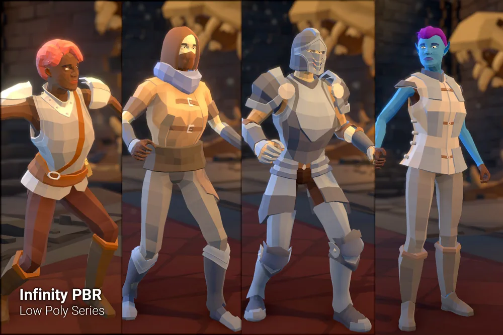 Low Poly Characters – Humans Elves Orcs