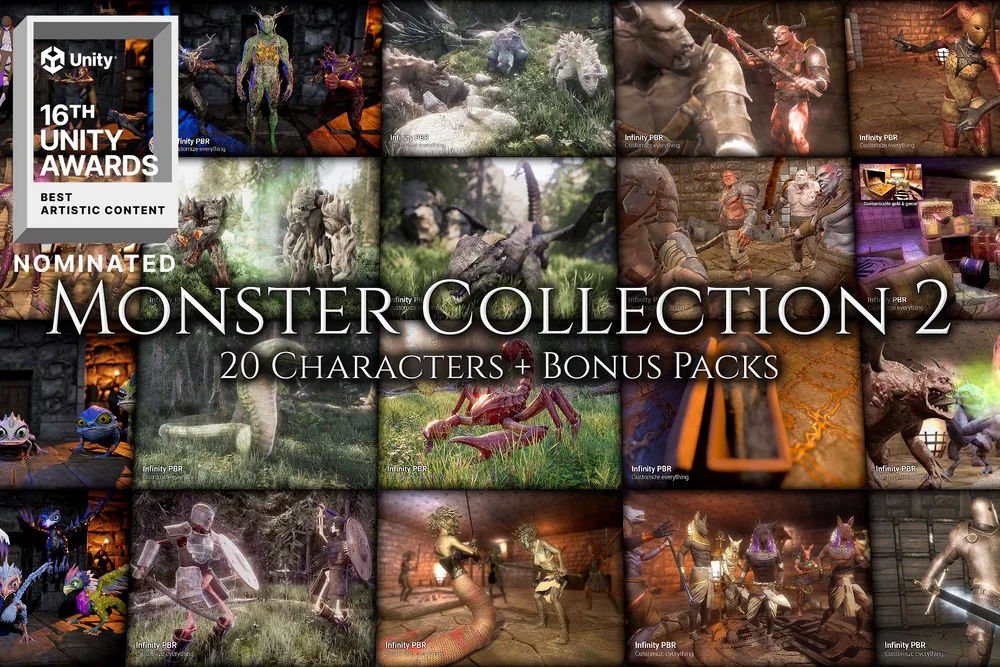 Monster Collection #2 – 20 Fantasy / RPG / FPS Customizable Monsters
